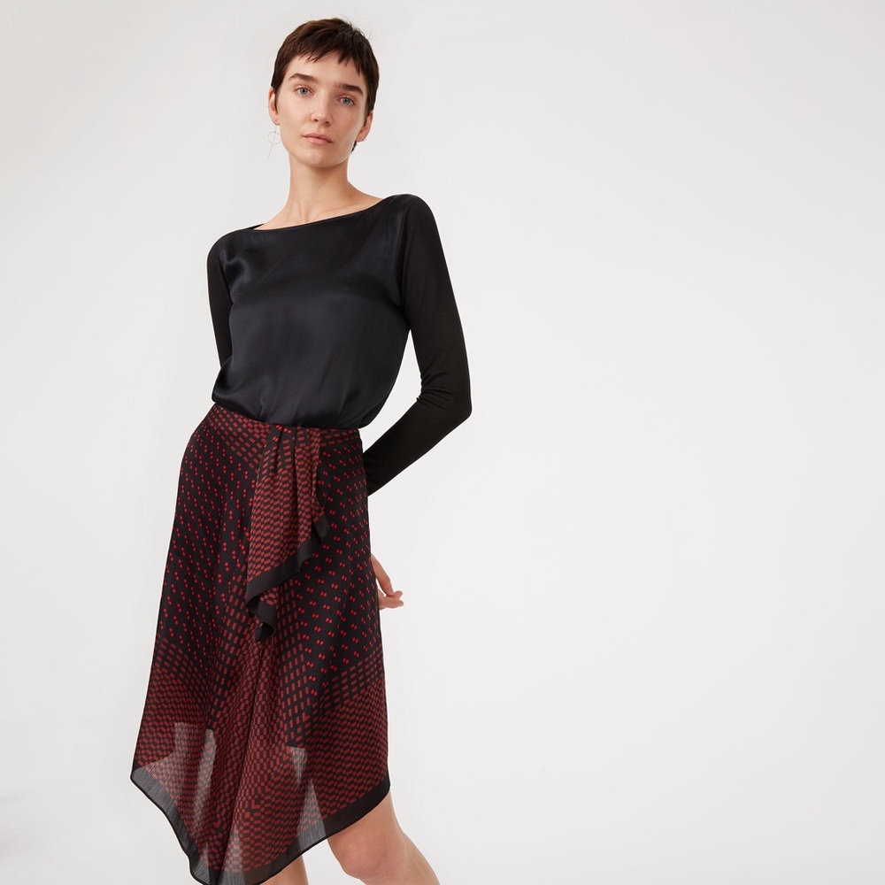 Club Monaco Selleenyah Black Red Skirt Size 0